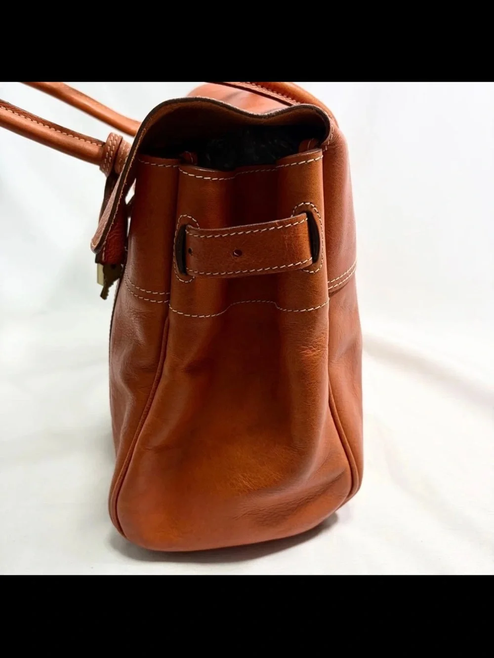 Mulberry Russet Leather Bayswater Satchel with Brass Hardware